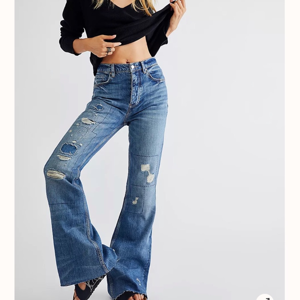 Free People Graceland Relaxed Flare Jeans
